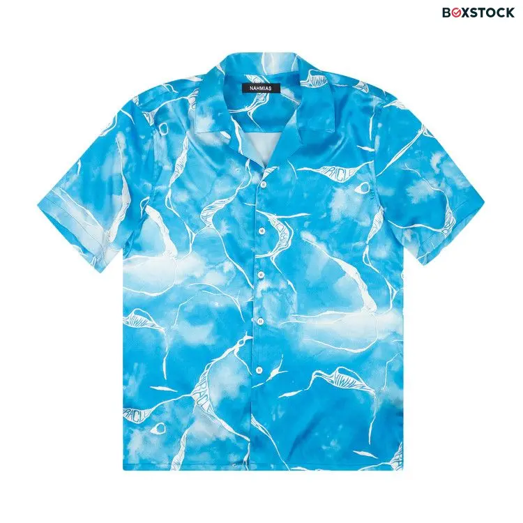 Nahmias Miracle Tie Dye Silk Button Down Shirt 'Blue'