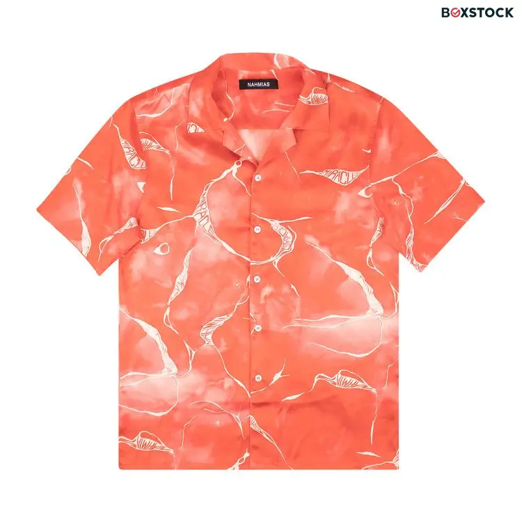 Nahmias Miracle Tie Dye Silk Button Down Shirt 'Red'