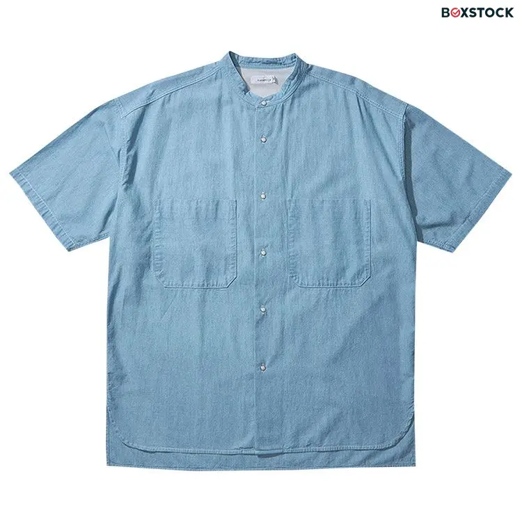 nanamica Big Band Collar Wind Shirt 'Indigo Bleach' Blue Spring/Summer 2020