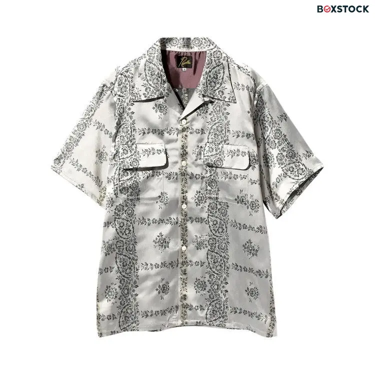Needles Cupra Sateen Flower Short-Sleeve Classic Shirt 'Off White' Spring/Summer 2023