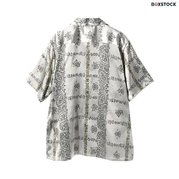 Needles Cupra Sateen Flower Short-Sleeve Classic Shirt 'Off White' Spring/Summer 2023