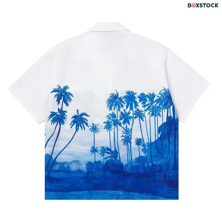 Neighborhood Palm Tree Hawaiian Shirt 'Blue'