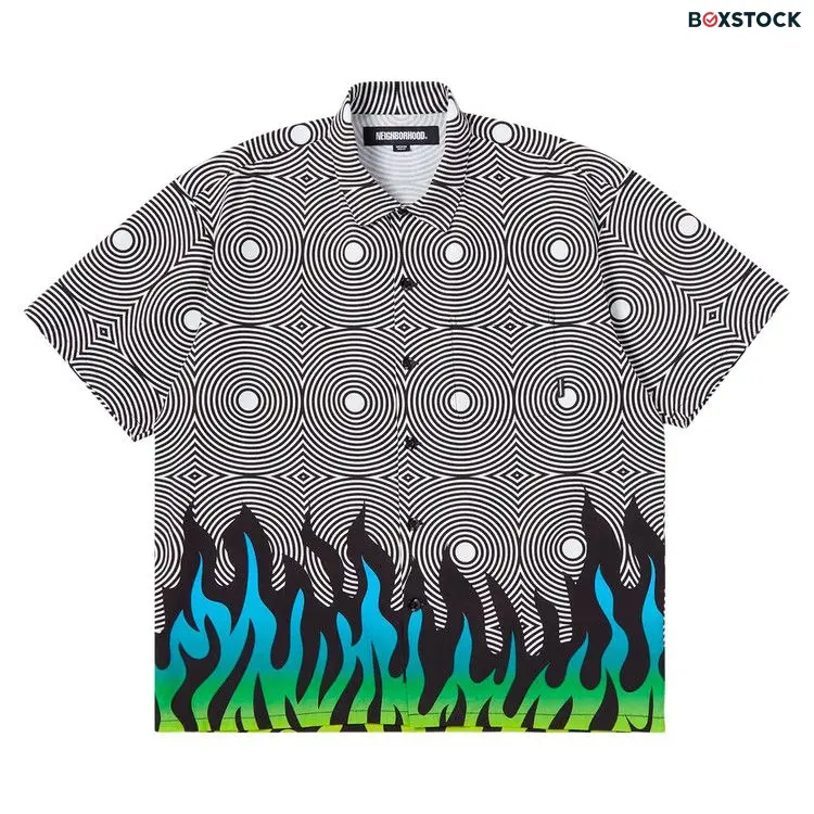 Neighborhood x DSC Flame Pattern Shirt 'Black' Fall/Winter 2023