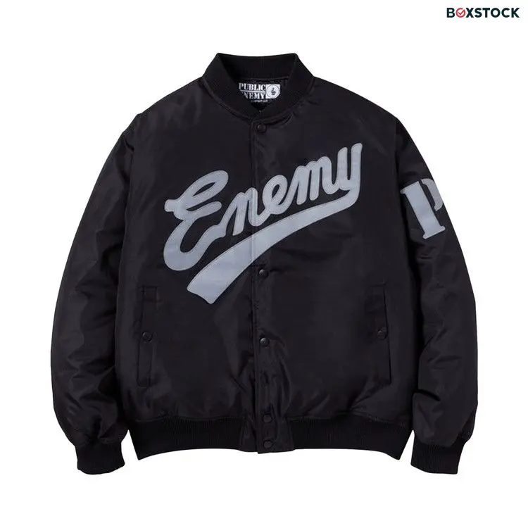 Neighborhood x Public Enemy x Majestic Baseball Jacket 'Black' Fall/Winter 2023