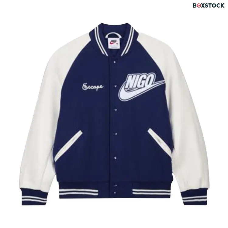 Nike x Nigo NRG Varsity Jacket 'Navy' Blue Fall/Winter 2024