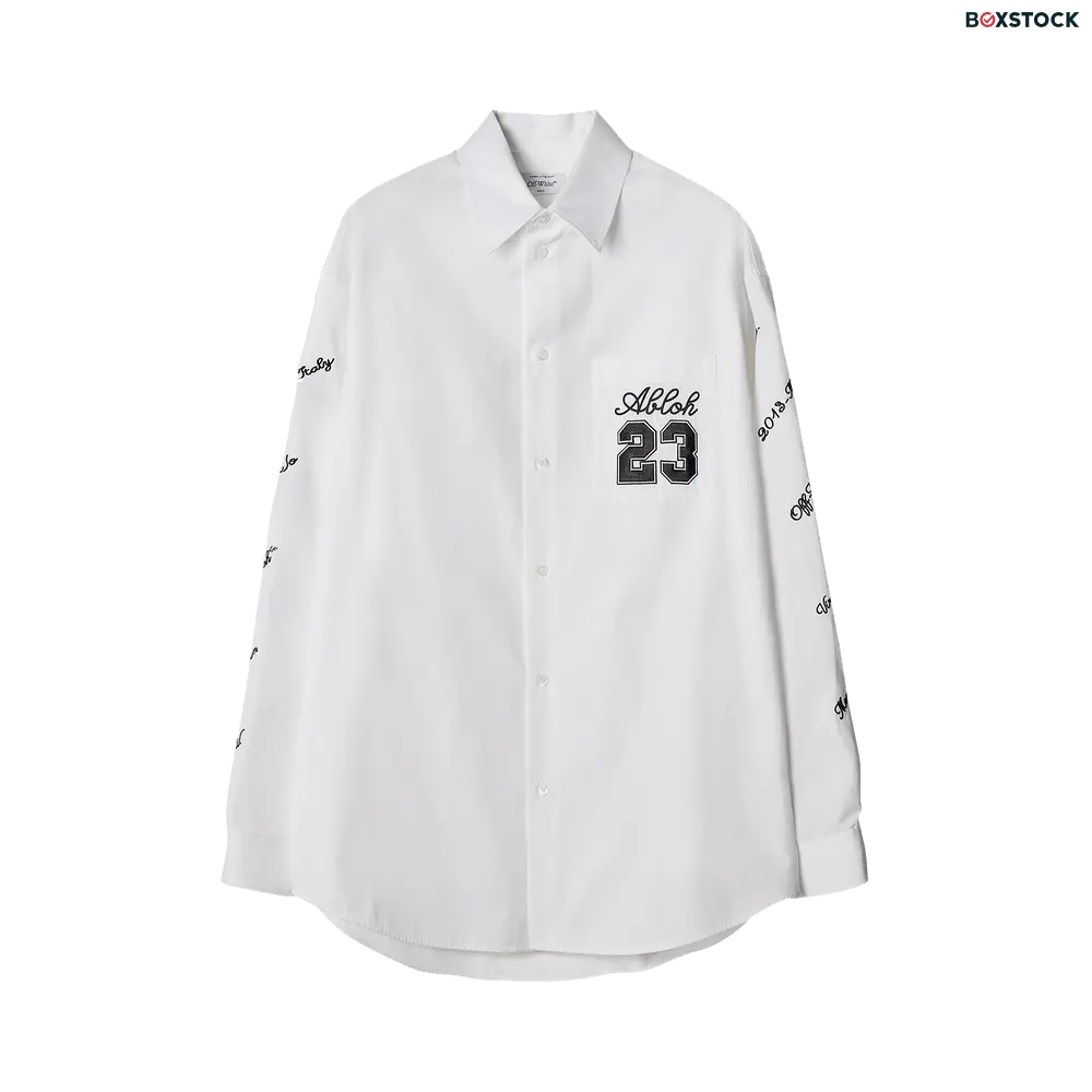 Off-White 23 Logo Heavycot Overshirt 'Black/White' Spring/Summer 2024