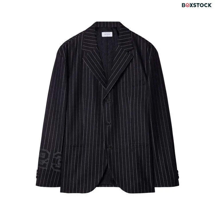 Off-White 23 Print Pinstriped Blazer 'Multicolor' Multi-Color Spring/Summer 2024