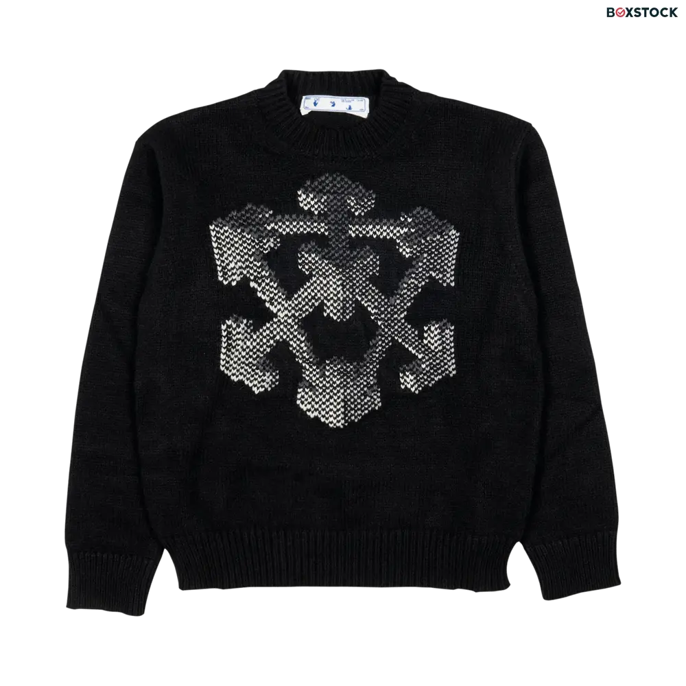Off-White 3D Arrow Chunky Knit Crewneck 'Black/Grey' Fall/Winter 2021