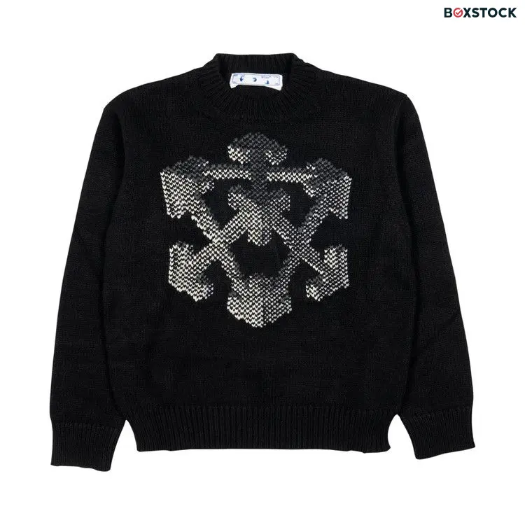 Off-White 3D Arrow Chunky Knit Crewneck 'Black/Grey' Fall/Winter 2021