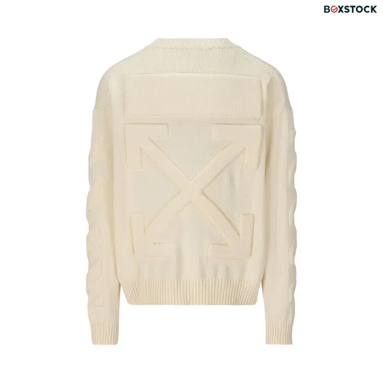 Off-White 3D Diag Knit Crewneck 'New Beige' Tan Spring/Summer 2023