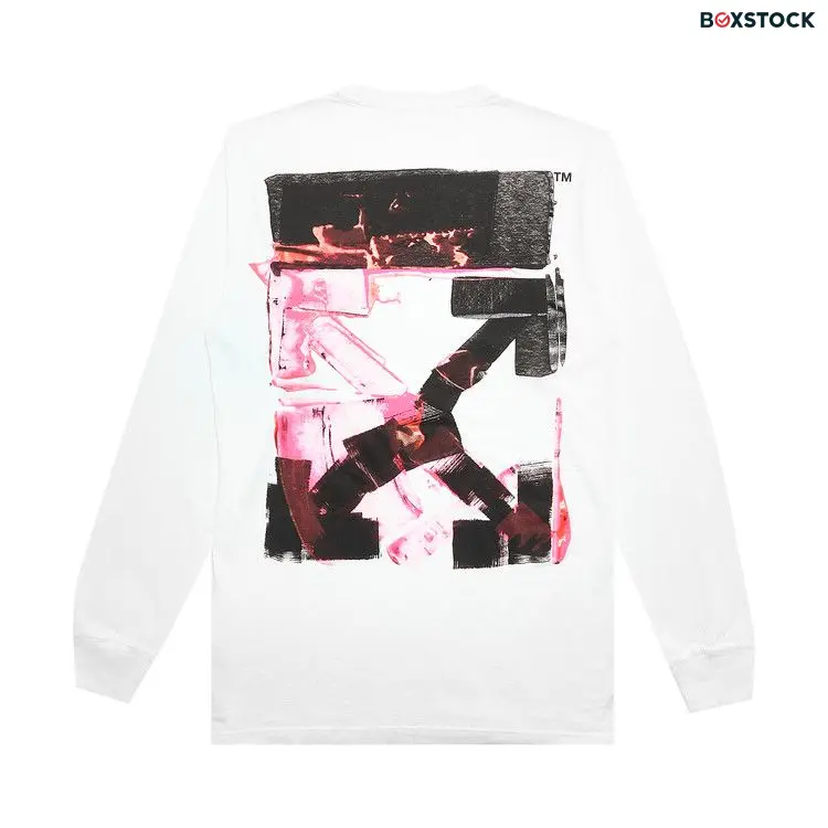 Off-White Acrylic Arrow Long-Sleeve Tee 'White/Fuchsia' Fall/Winter 2021