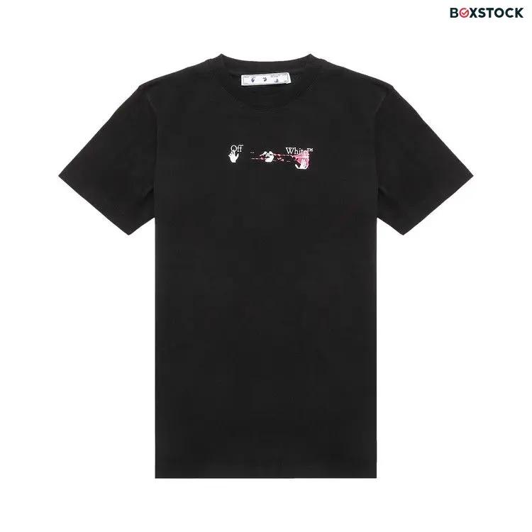 Off-White Acrylic Arrow Short-Sleeve Slim Tee 'Black/Fuchsia' Fall/Winter 2021