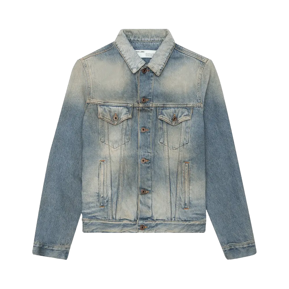 Off-White Airport Tape Slim Jeans Jacket 'Vintage Wash' Blue Spring/Summer 2020