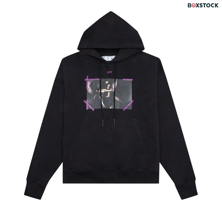 Off-White Arrow Caravaggio Mercy Skat Hoodie 'Black/Orchid' Spring/Summer 2023