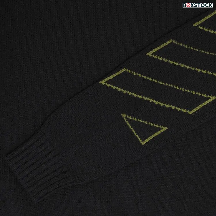 Off-White Arrow Diag Outline Knit Crewneck 'Black/Green' Fall/Winter 2021