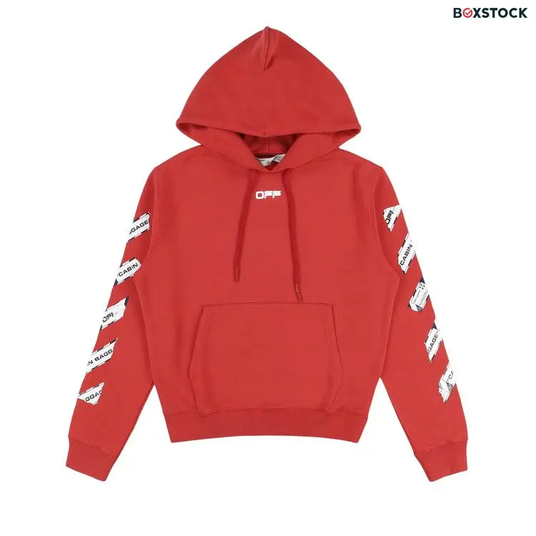 Off-White Baggage Tape Arrows Hoodie 'Red' Fall/Winter 2020