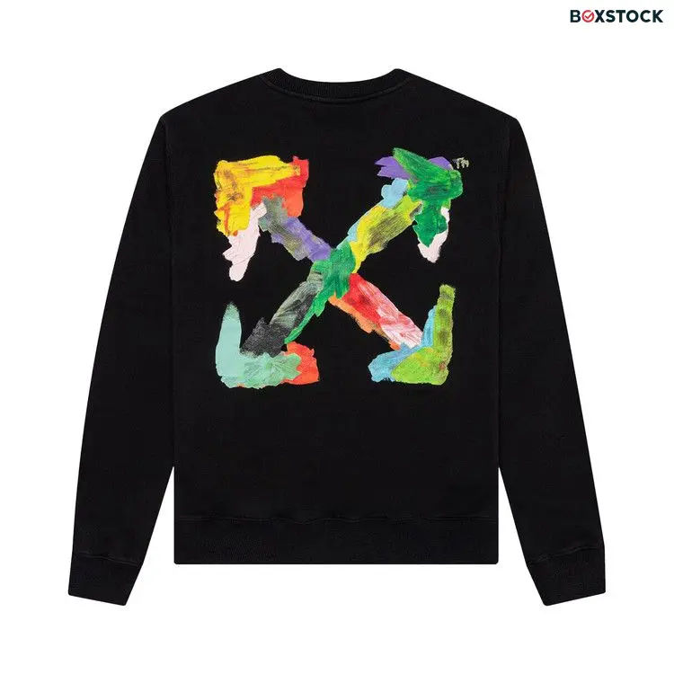 Off-White Brush Arrow Slim Crewneck 'Black/Multicolor' Fall/Winter 2023