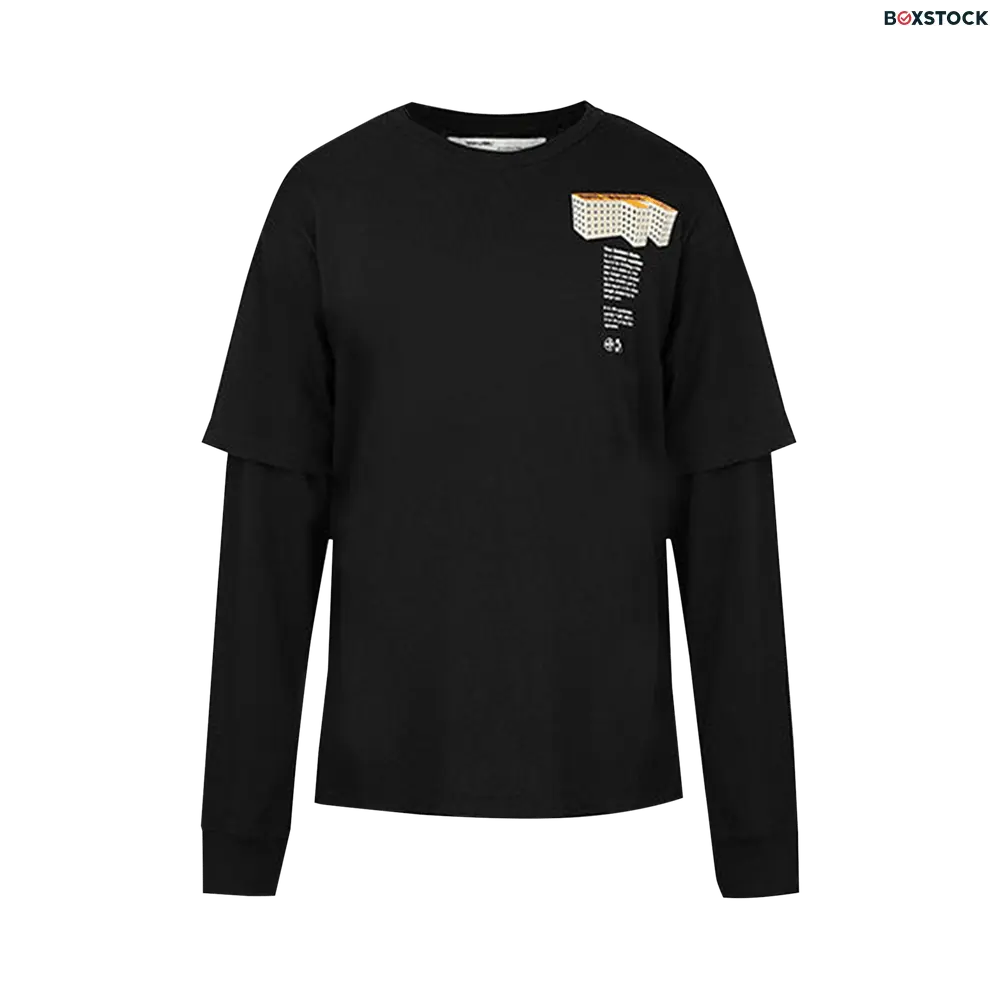 off-white Off-White Building Double Sleeve Tee 'Black Multi Color'