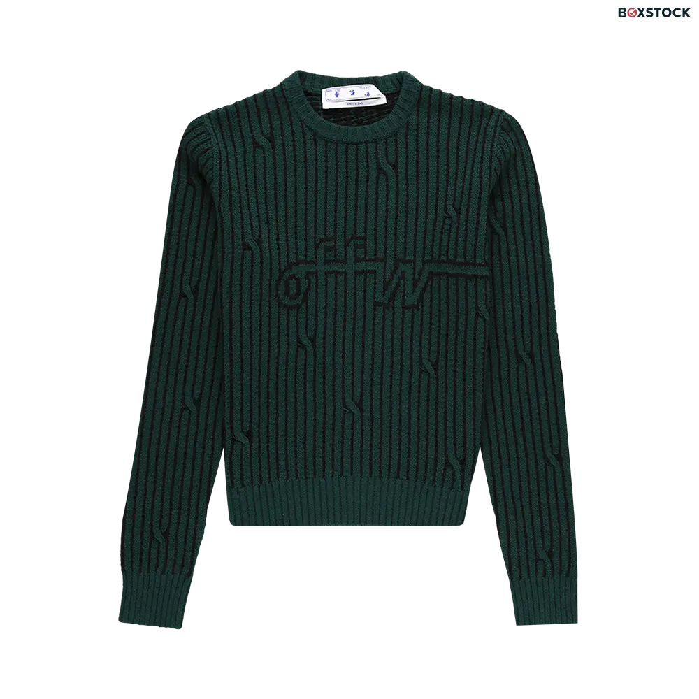 Off-White Cabled Sweater 'Dark Green' Fall/Winter 2020