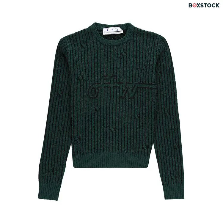 Off-White Cabled Sweater 'Dark Green' Fall/Winter 2020