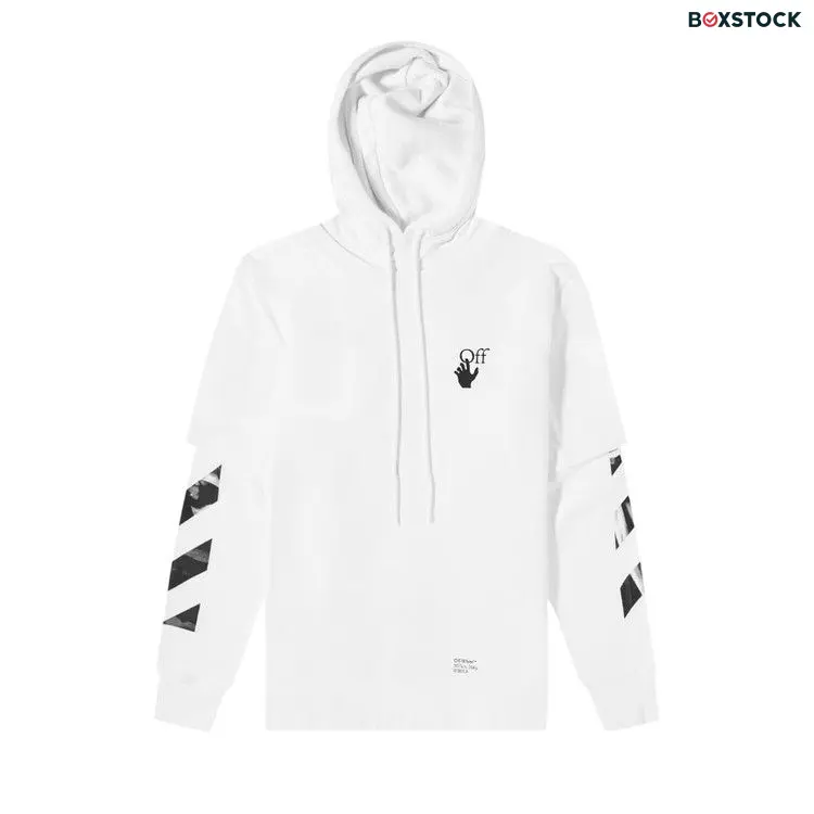 Off-White Carav Arrow Double Sleeve Hoodie 'White/Black' Fall/Winter 2021
