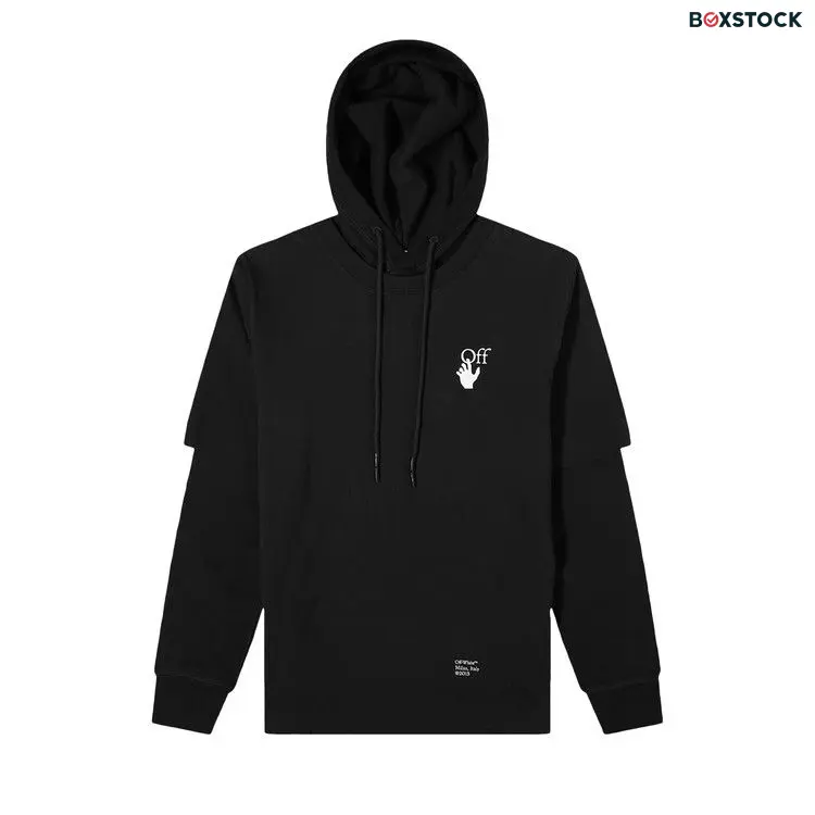 Off-White Caravaggio Arrow DBL Sleeve Hoodie 'Black' Fall/Winter 2021