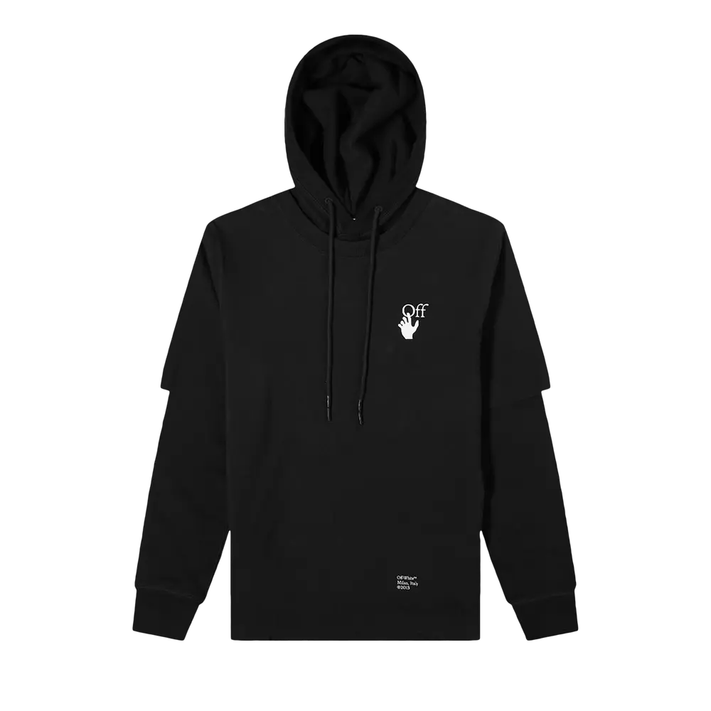 Off-White Caravaggio Arrow DBL Sleeve Hoodie 'Black' Fall/Winter 2021