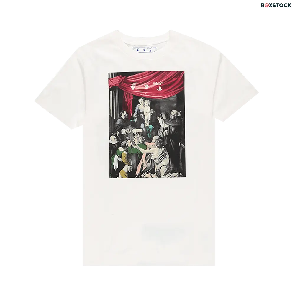 Off-White Caravaggio Paint Slim Tee 'White/Black' Fall/Winter 2020