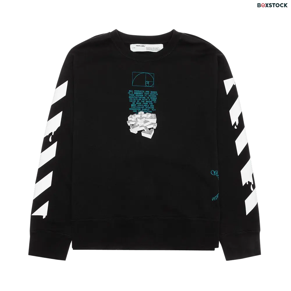 off-white Off-White Dripping Arrows Incompiuto Crewneck 'Black/White' Spring/Summer 2020