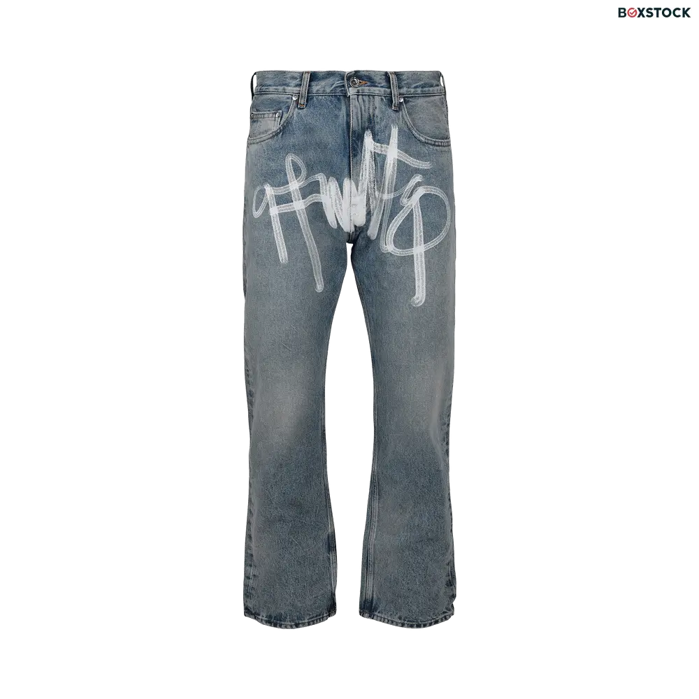 Off-White Graffiti Skate Fit Jeans 'Vintage Blue' Spring/Summer 2022