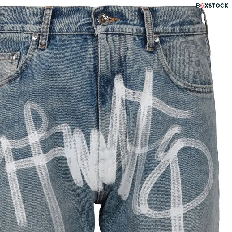Off-White Graffiti Skate Fit Jeans 'Vintage Blue' Spring/Summer 2022