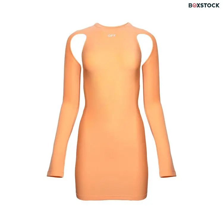 Off-White Sleek Long-Sleeve Mini Dress 'Peach Orange' Spring/Summer 2023