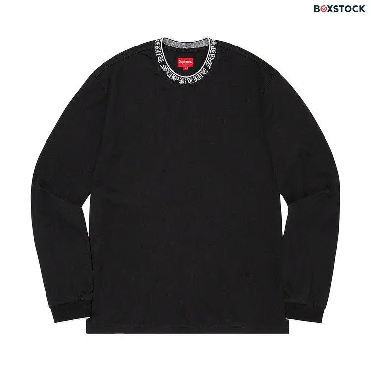 Supreme Old English Collar Logo Long-Sleeve Top 'Black' Spring/Summer 2021
