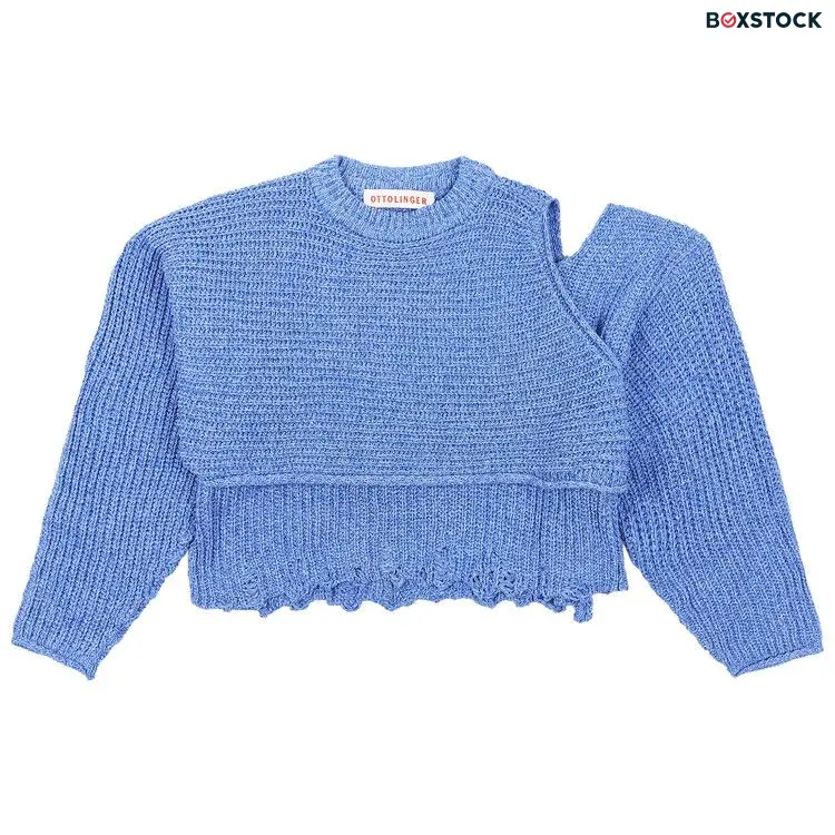 Ottolinger Knitted Deconstructed Wrap Knit Top 'Blue' Spring/Summer 2024