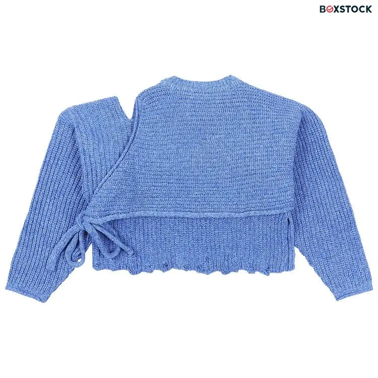 Ottolinger Knitted Deconstructed Wrap Knit Top 'Blue' Spring/Summer 2024