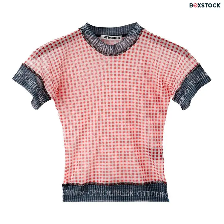 Ottolinger Mesh T-Shirt 'Gingham Print' Multi-Color Fall/Winter 2024