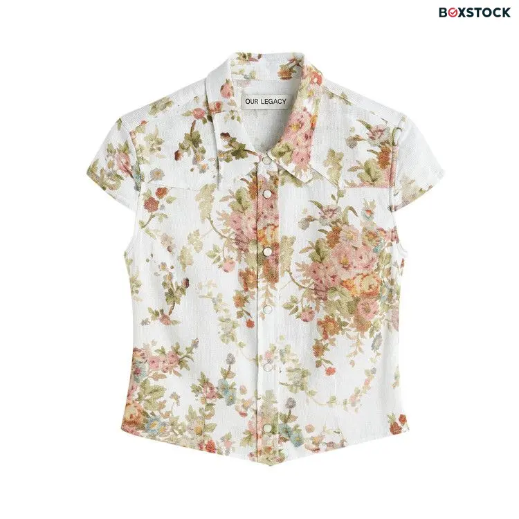 Our Legacy Daisy Shortsleeve Shirt 'Floral' White Spring/Summer 2024