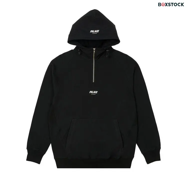 Palace 1/4 Zip Cotton Panel 'Black' Fall/Winter 2022