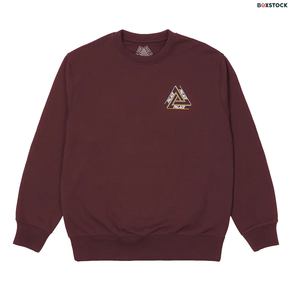 Palace Basically A Tri-Ferg Crew 'Burgundy' Red Fall/Winter 2021