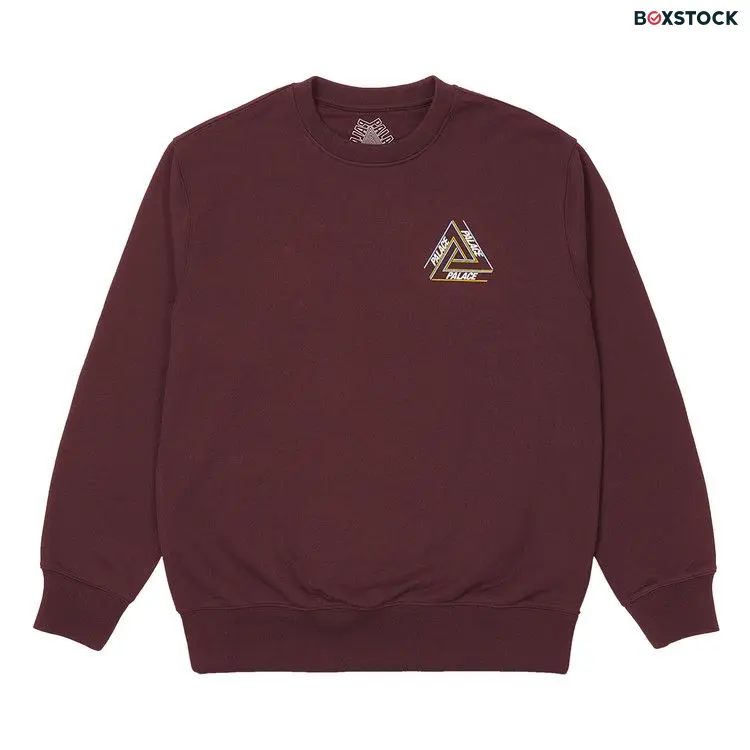Palace Basically A Tri-Ferg Crew 'Burgundy' Red Fall/Winter 2021