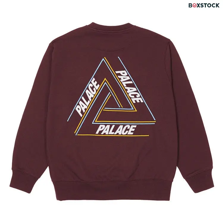 Palace Basically A Tri-Ferg Crew 'Burgundy' Red Fall/Winter 2021