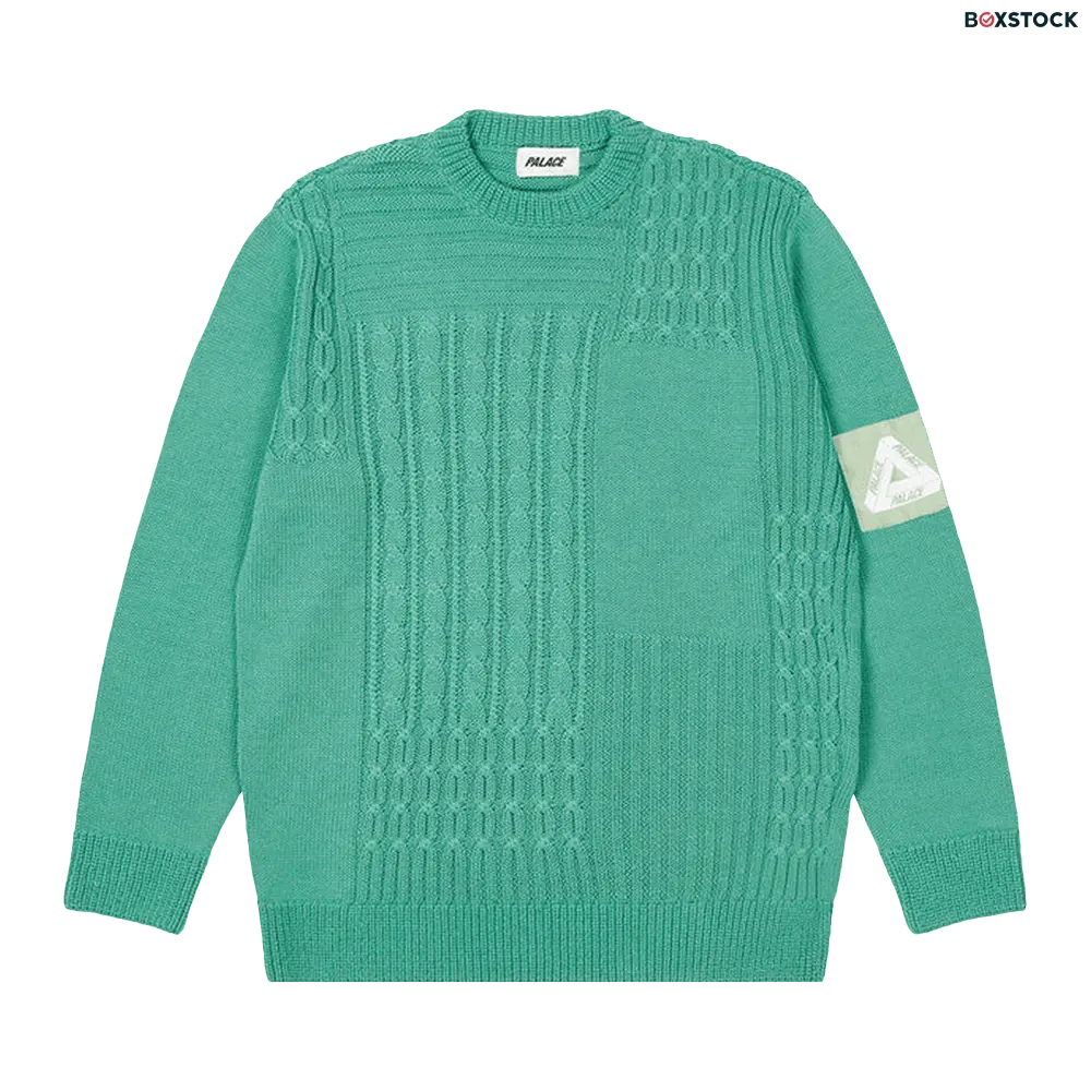 Palace Cable Patchwork Knit 'Mint' Green Fall/Winter 2022