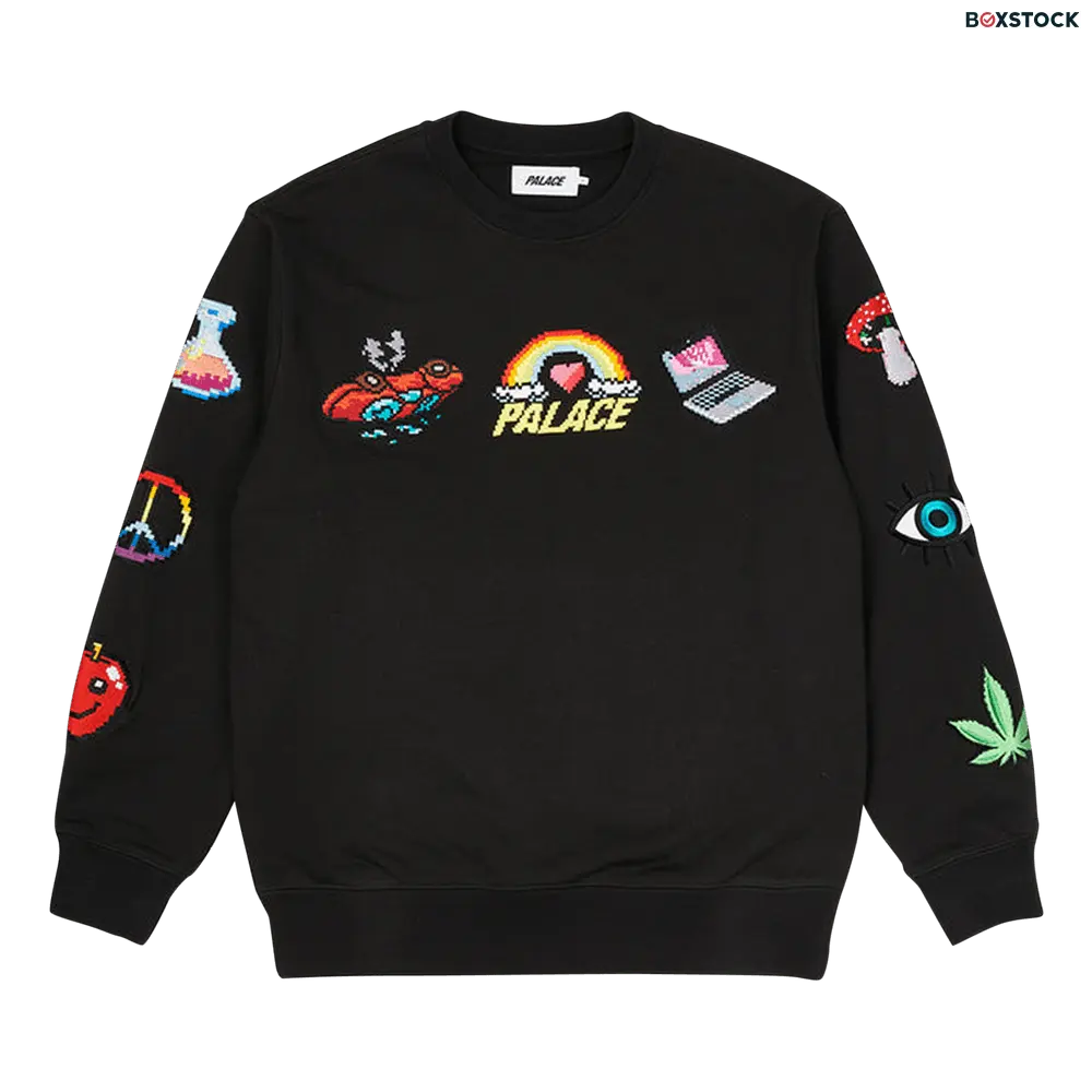 palace Palace Mixed Media Bitmap Crew 'Black' Spring/Summer 2022