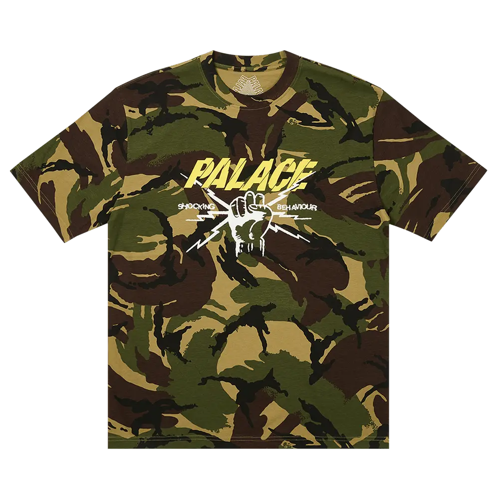 Palace Shocking Behaviour T-Shirt 'Woodland Camo' Multi-Color Fall/Winter 2023