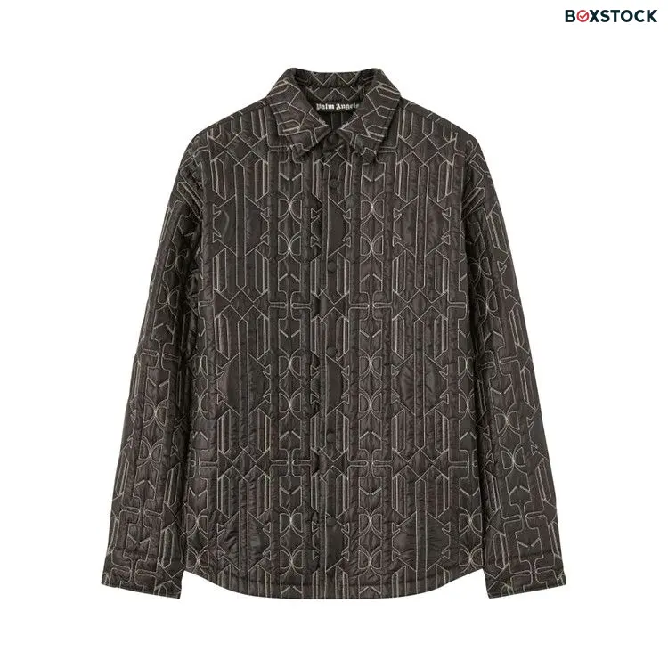 Palm Angels All Monogram Quilted Dover Jacket 'Anthracite' Grey Fall/Winter 2023