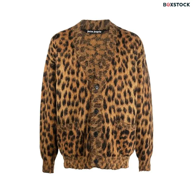 Palm Angels Animalier Brushed Cardigan 'Brown/Black' Fall/Winter 2022