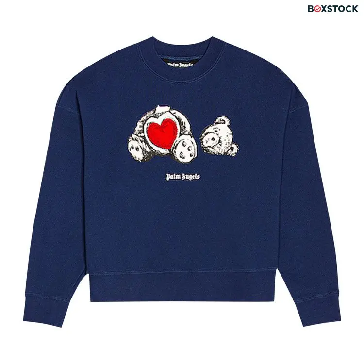 Palm Angels Bear In Love Crewneck 'Blue/White' Spring/Summer 2021