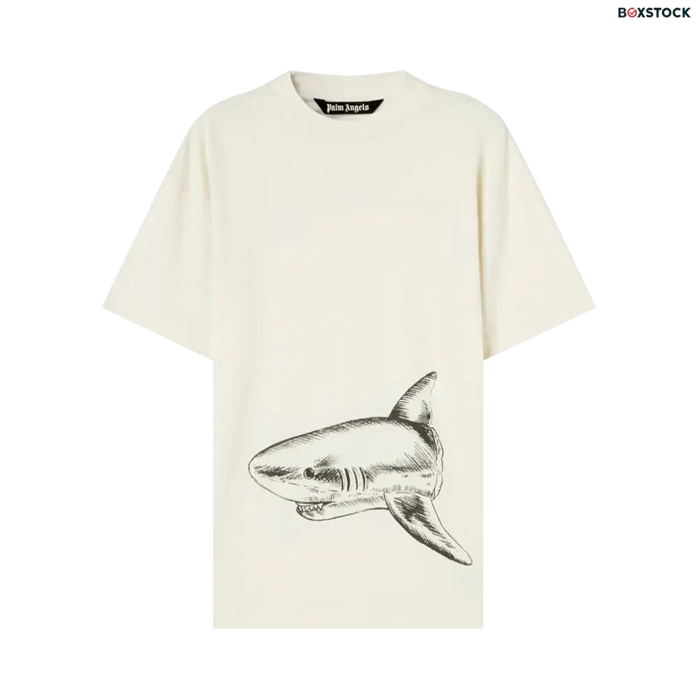 palm angels Palm Angels Broken Shark Classic Tee 'Butter' White Spring/Summer 2023