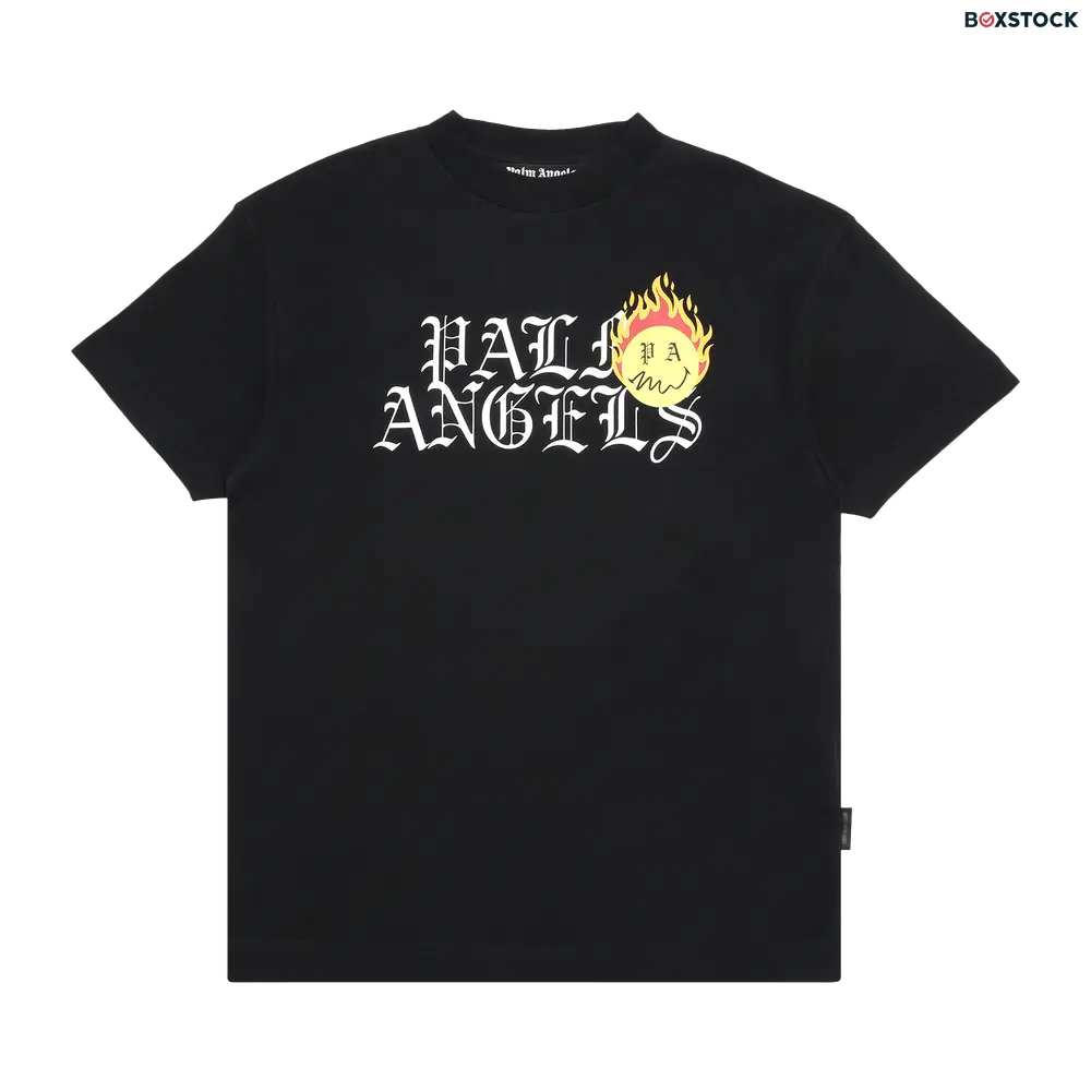 Palm Angels Burning Head Logo Short-Sleeve Tee 'Black/Yellow' Spring/Summer 2021