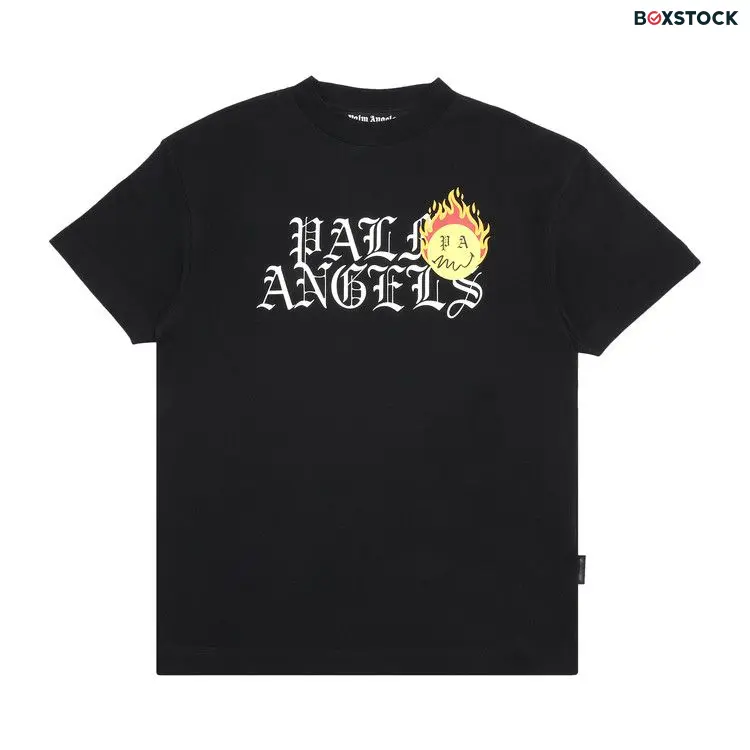 Palm Angels Burning Head Logo Short-Sleeve Tee 'Black/Yellow' Spring/Summer 2021